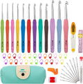 MECHEER Crochet Hooks 12 Sizes Crochet Hook Set, 51 Pack Yarn Crochet Kit
