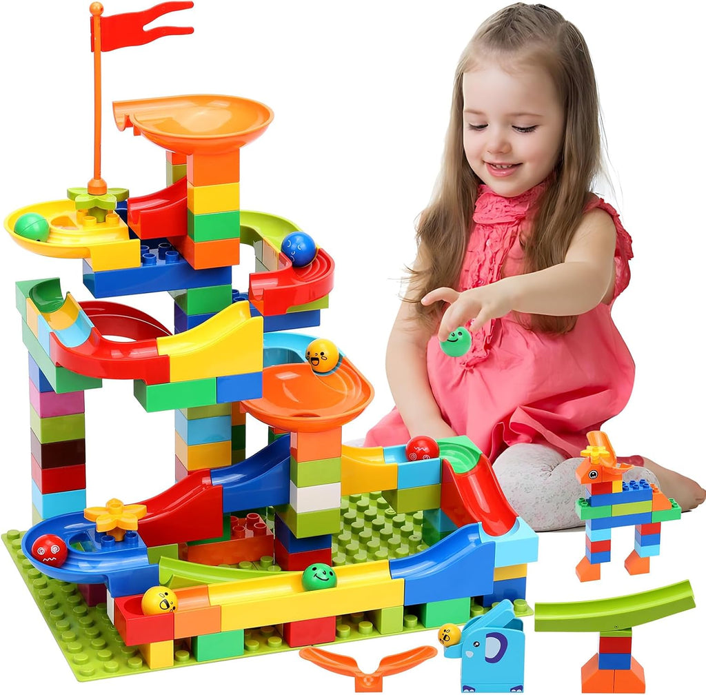 110 Pcs Marble Run Set, STEM Building Blocks Toy