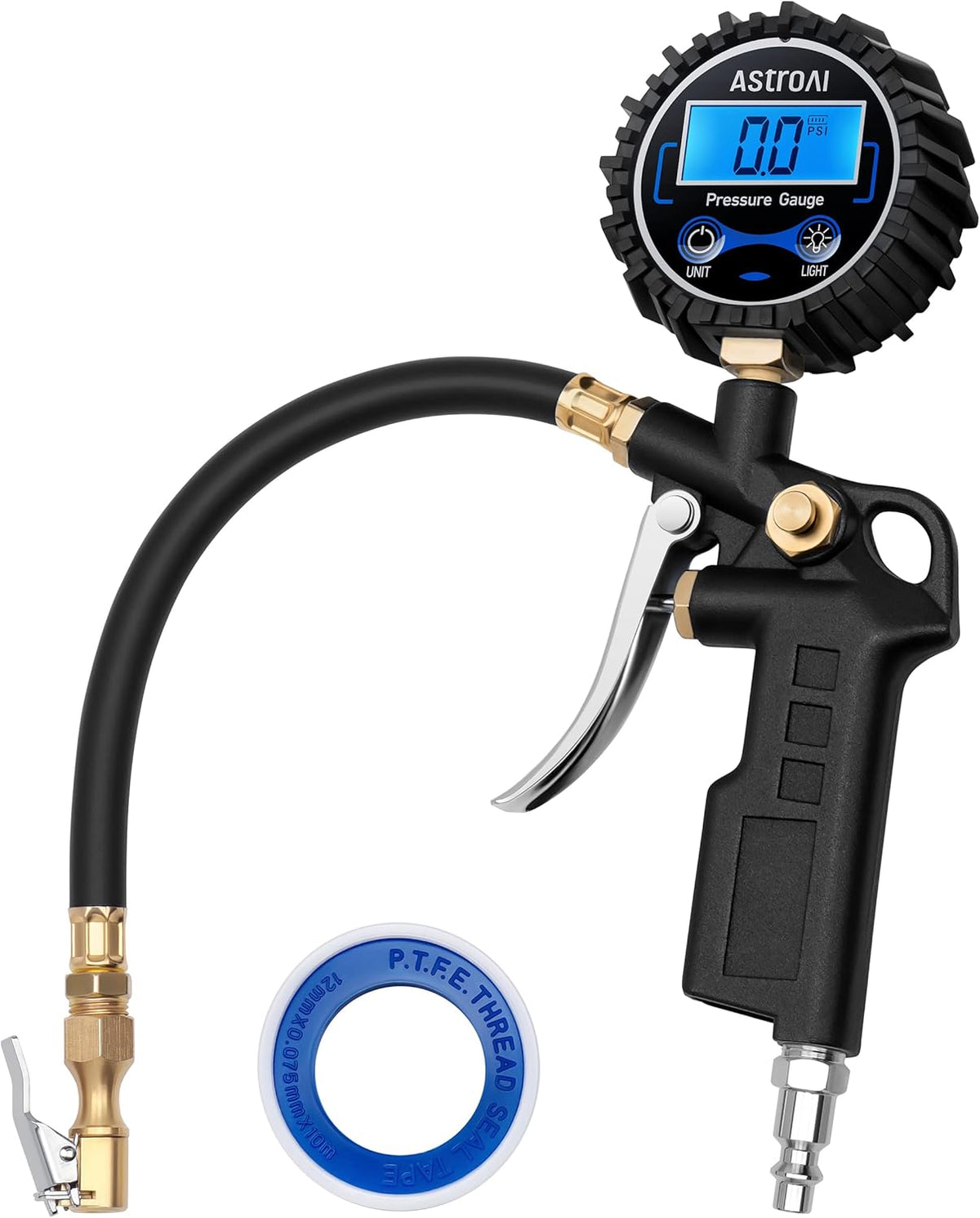 AstroAI Digital Tire Pressure Gauge with Inflator, 3-250 PSI Air Chuck