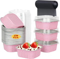 LNYZQUS 120 Pack 10oz Mini Cake Pans with Lids and Spoons for Bake Sales