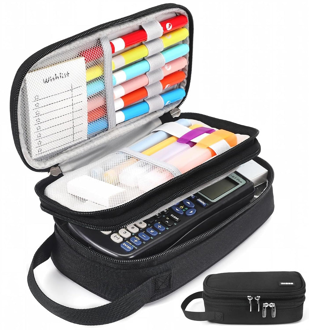 Pencil Case Large, High Capacity Canvas Big Pencil Pouch Organizer Holder - pencil cases for school