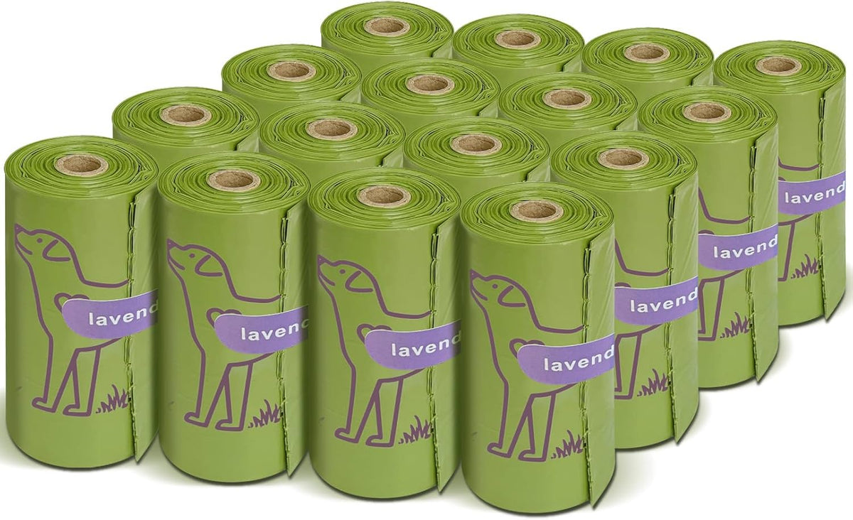 240 Count Lavender Scented 13‰۝ x 9‰۝ Dog Poop Bags Rolls, Leakproof Strong
