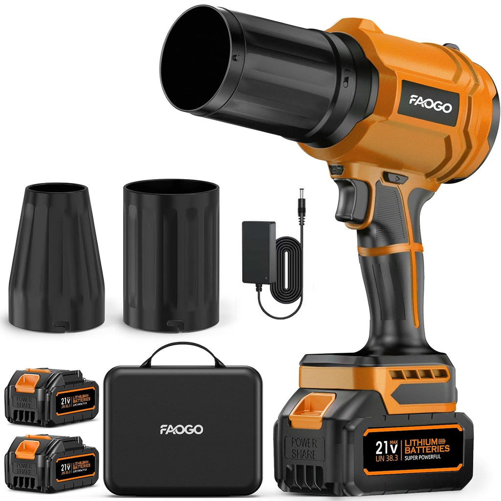 Cordless Leaf Blower with 2 Batteries & Charger - 990,000 RPM Electric - cordless leaf blower battery charger