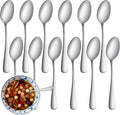 12 Pcs Teaspoons Set, Food-Grade Stainless Steel Spoons Silverware, Cutlery Tea Spoons