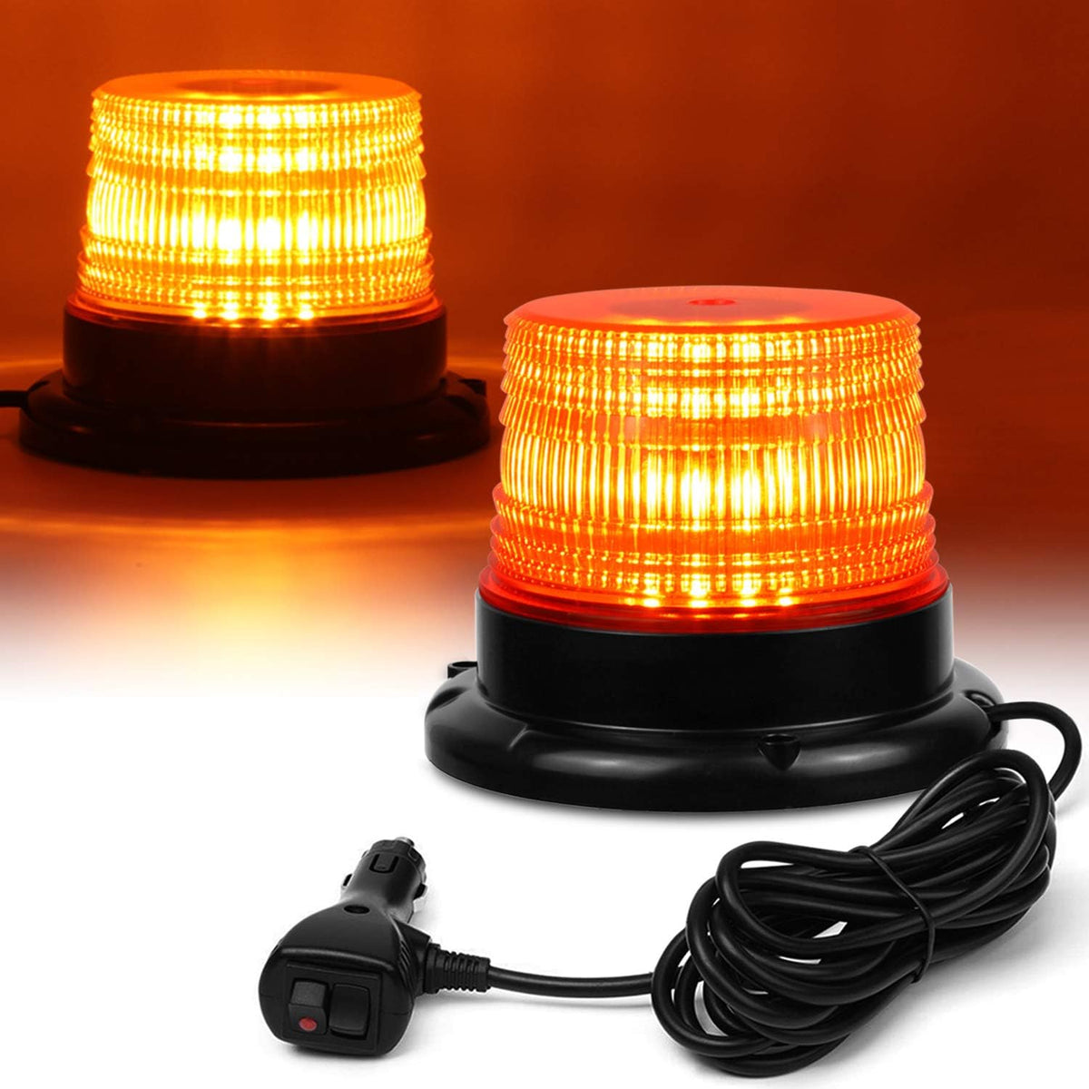 LED Strobe Light, 12V-24V Amber 40 LED Flashing Beacon Lights