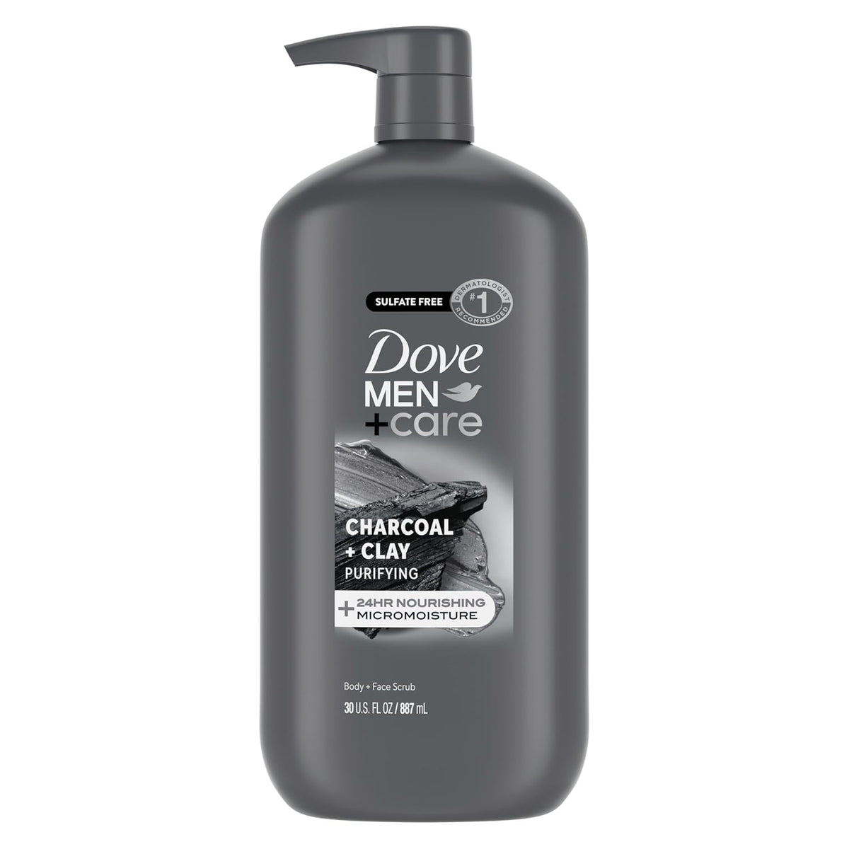 DOVE MEN + CARE Body and Face Scrub Charcoal + Clay Body Wash for Men