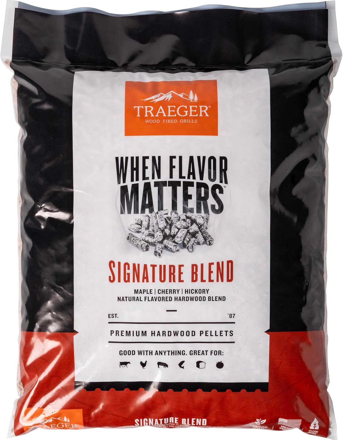 Traeger Grills Signature Blend 100% All-Natural Wood Pellets for Smokers