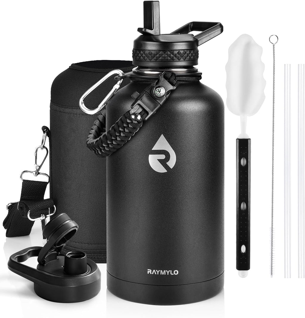 RAYMYLO Insulated Water Bottle 64 oz, Triple Wall Vacuum Stainless Steel