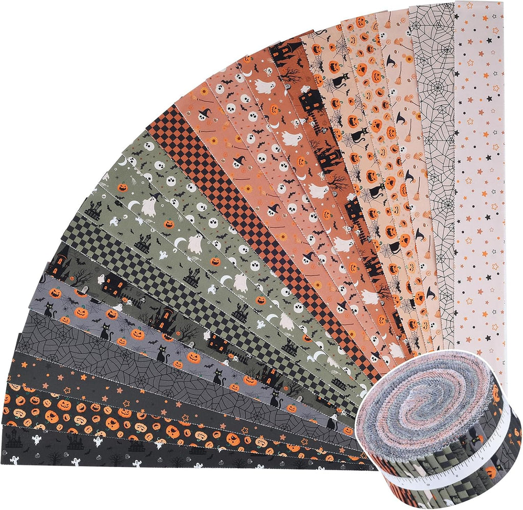 ShinyStitch-100% US Cotton Jelly Roll Fabric Strips Roll for Quilting, Crafting