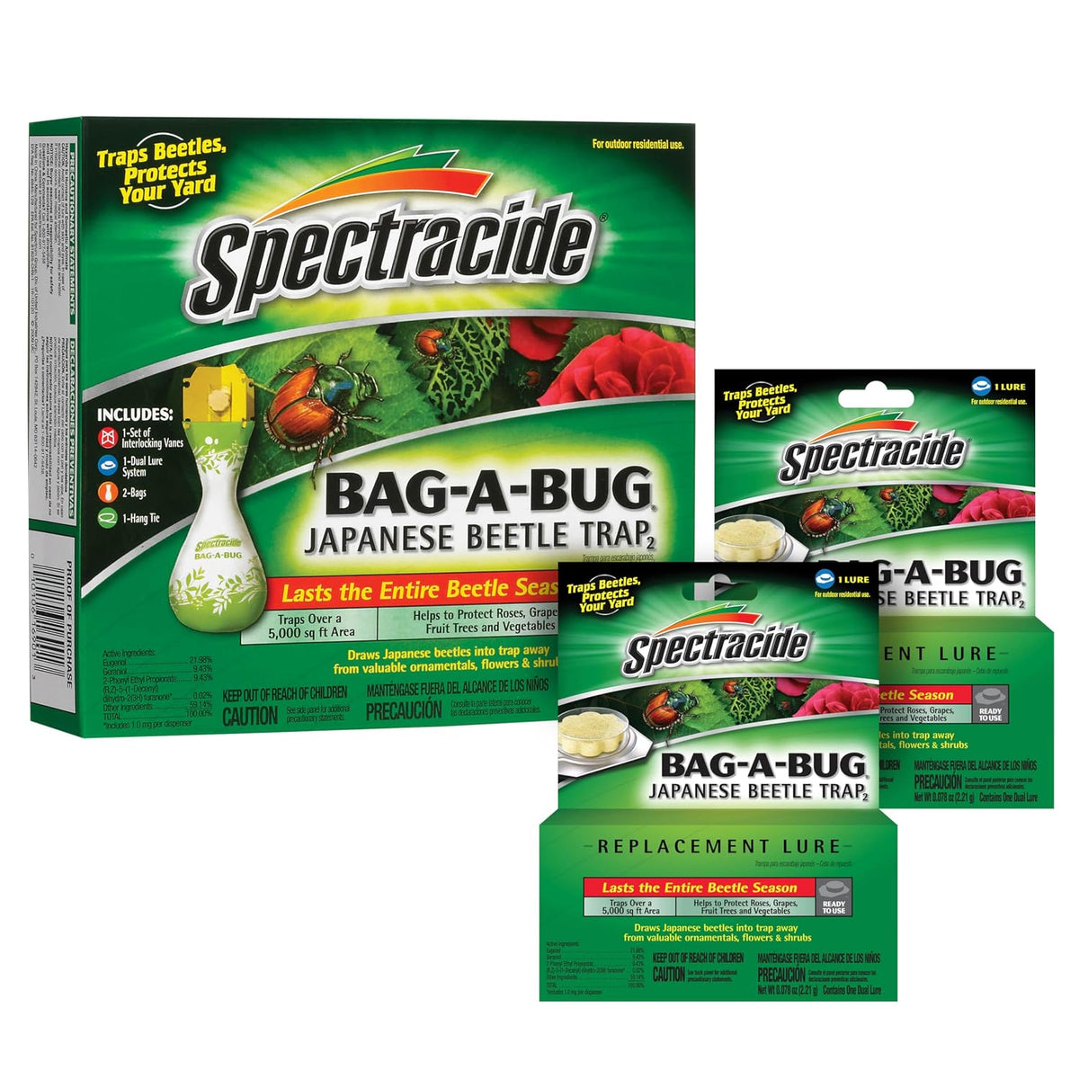 Spectracide Bag-A-Bug Japanese Beetle Trap Bundle, 1 Trap & 2 Refills - spectracide bag a bug japanese beetle trap
