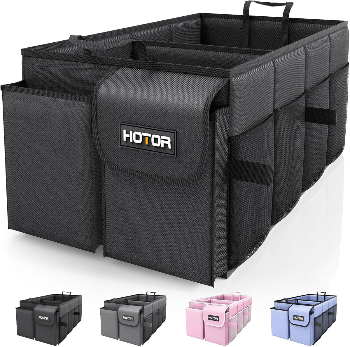 HOTOR Trunk Organizer - Car Organizer, Foldable Trunk organizer for SUVs