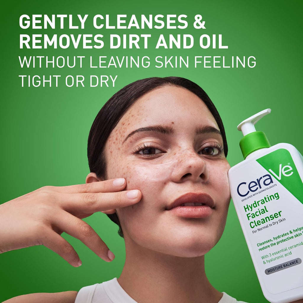 CeraVe Hydrating Facial Cleanser, Moisturizing Face Wash For Dry Skin