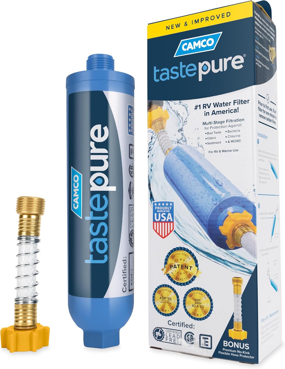 Camco Tastepure RV Water Filter - Advanced RV Inline Water Filter