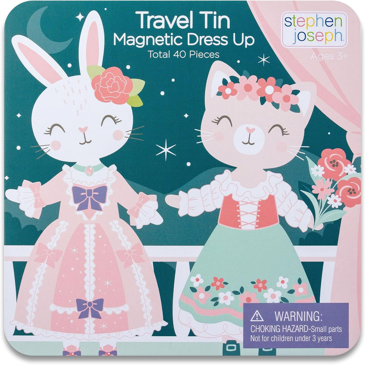 Stephen Joseph Travel TIN Magnetic Dress UP Bunny and CAT