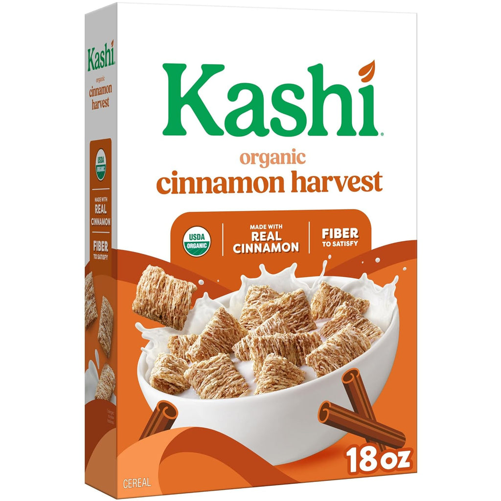 Kashi Breakfast Cereal, Organic, Whole Grain, Cinnamon Harvest, 18oz Box