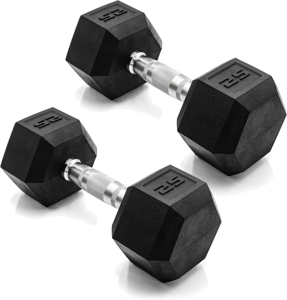 CAP Rubber Coated Dumbbell Weights, Free Weights for Home Gym Strength Training