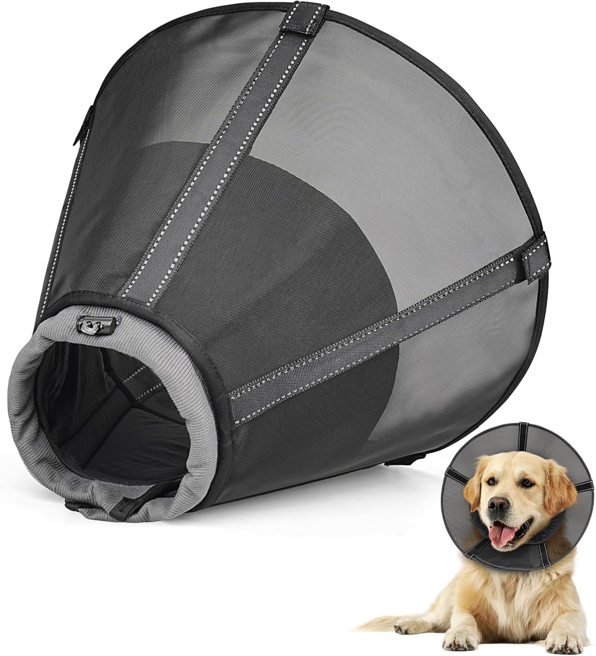 Mesh Dog Cone Collar Soft to Stop Licking Surgery Recovery Alternative