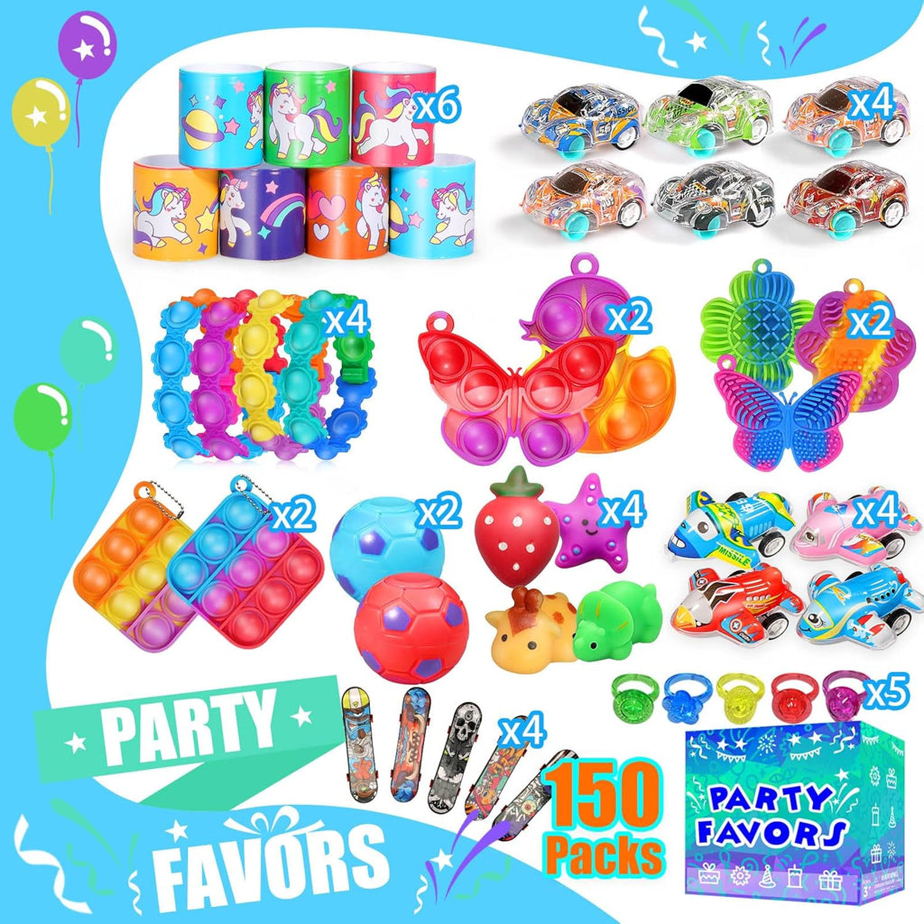 Party Favors for Kids 8-12 4-8, 150-Pack Fidget Toys Bulk, Treasure Box Toys - party favors kids birthday