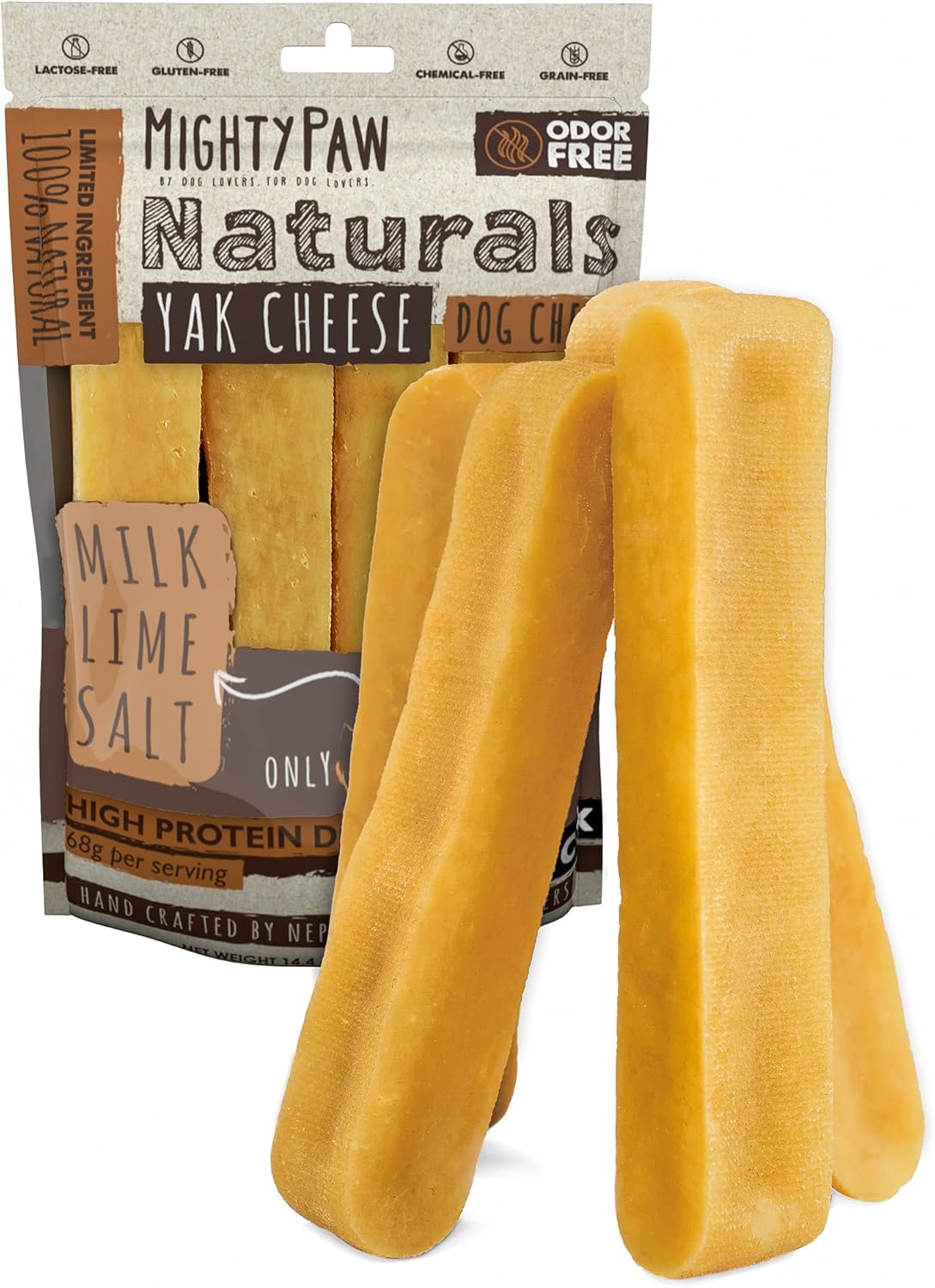 Mighty Paw Yak Cheese Dog Chews – All-Natural Long Lasting Hard Chew