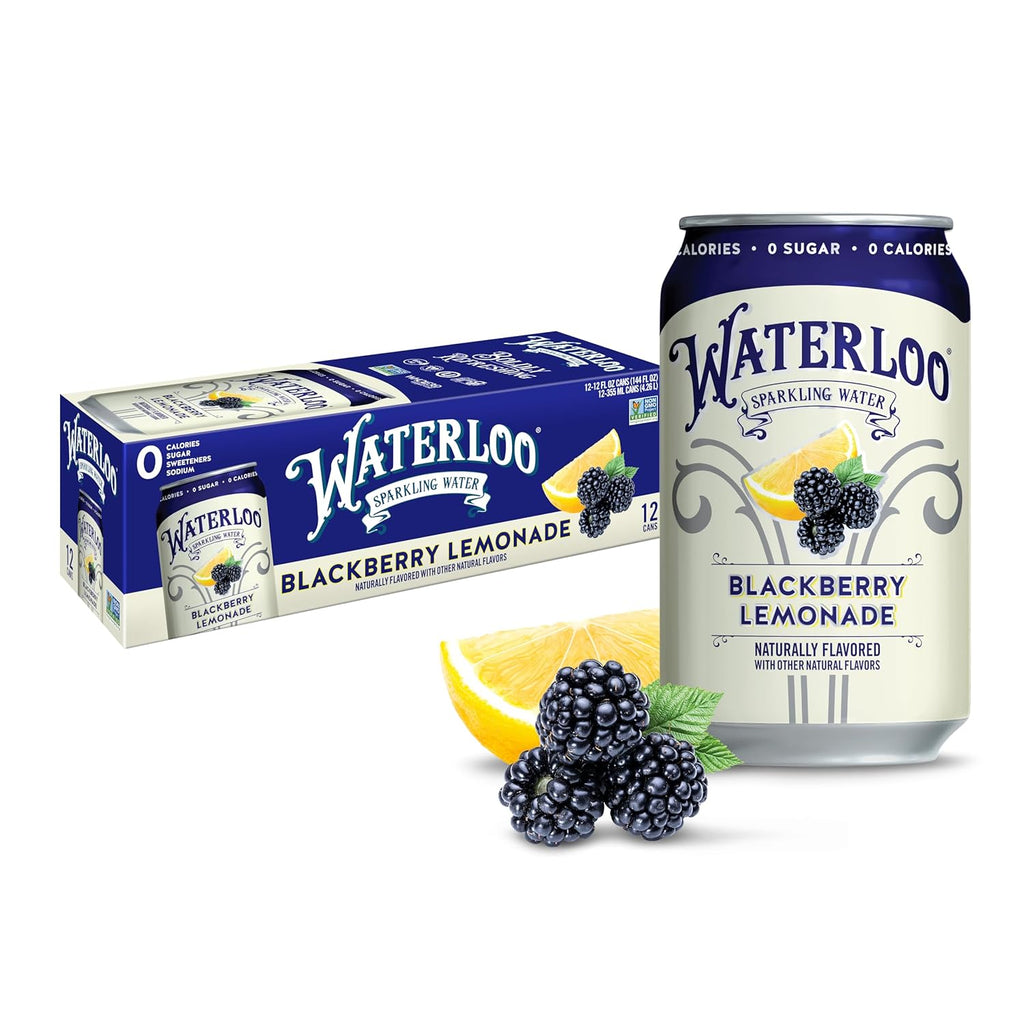 Waterloo Sparkling Water, Blackberry Lemonade Naturally Flavored, 12 Fl Oz