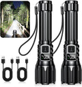 2Pack Rechargeable Flashlights, Super Bright High Lumens Flashlight