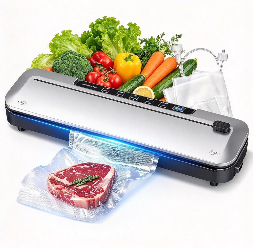 75KPa Vacuum Sealer, Digital Timer, 6-in-1 Dry & Moist Modes Sealer Machine
