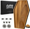 Halloween Coffin Charcuterie Board, 17" Gothic Wooden Cutting Board