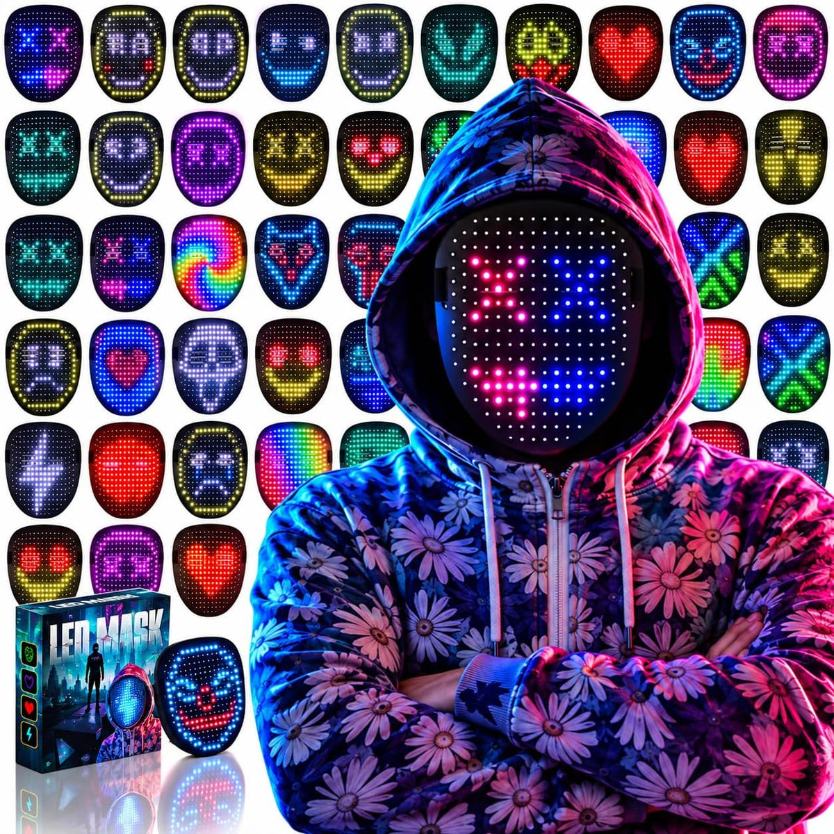 Depointer Life LED Mask Face-Transforming Light up Mask Cool Gifts for Boys