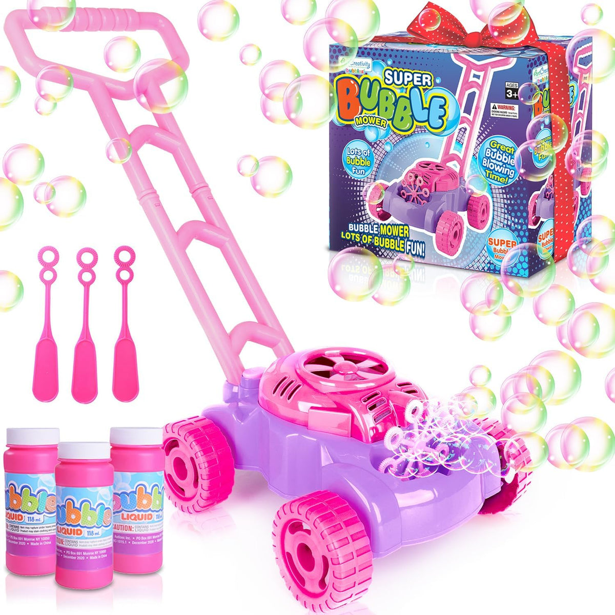 ArtCreativity Bubble Lawn Mower for Toddlers 1-3, Bubble Machine