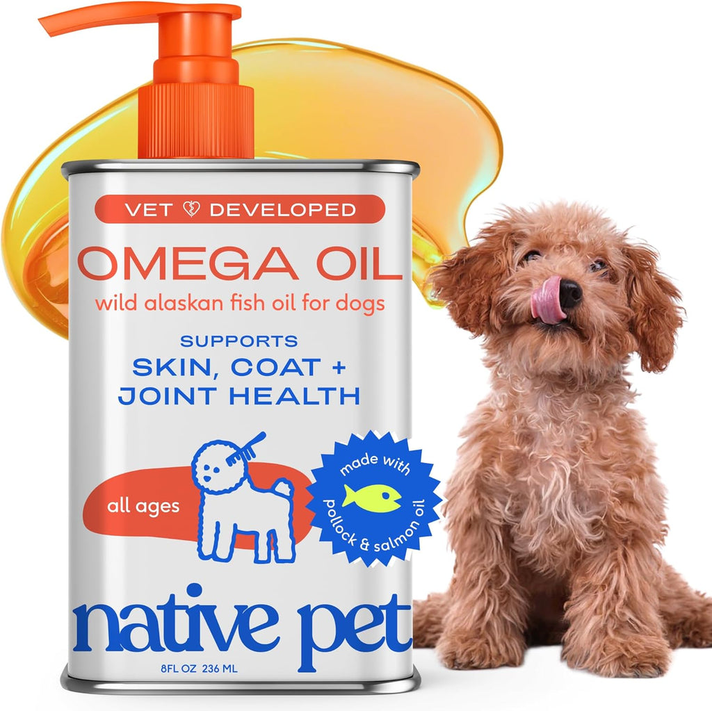 Native Pet Omega 3 Fish Oil for Dogs & Cats – Wild Alaskan Salmon Oil