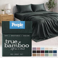 TRUE BAMBOO Sheets Set Queen Size - Silky Soft & Cooling - Dark Gray