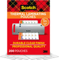 Scotch Thermal Laminating Pouches, 200 Count, Clear, 3 mil., Ideal Office