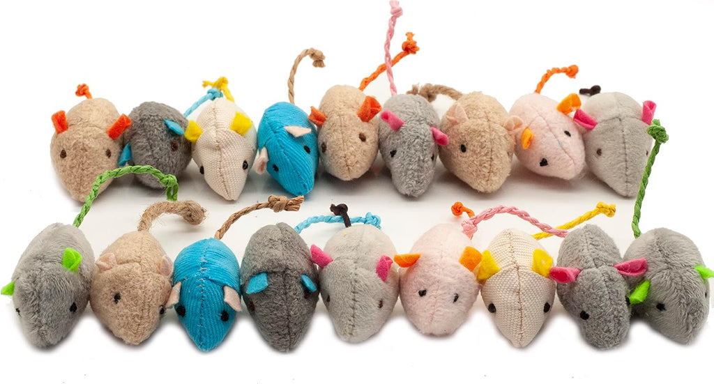 Fashion's Talk Cat Mice Toy 18-Pack Plush Catnip-Filled Mice Toys for Indoor Cats