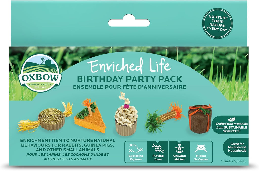 Oxbow Birthday Party Pack, Rabbit & Guinea Pig Toys, Bunny Enrichment Toys - oxbow enriched life birthday party pack