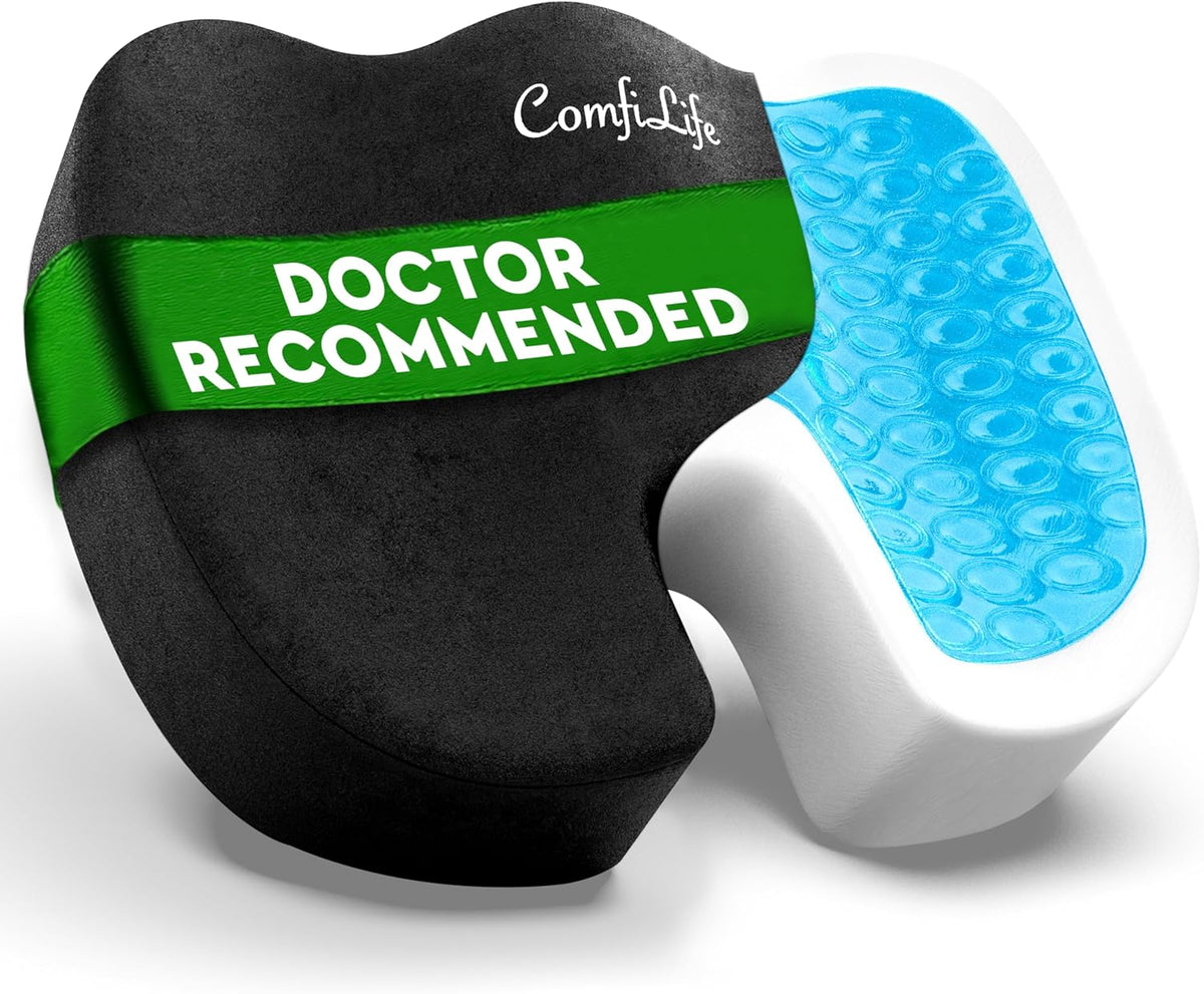 ComfiLife Premium Gel & Memory Foam Seat Cushion – Doctor Recommended