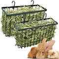 2PCS Rabbit Hay Feeder,Bunny Hay Feeder Rack with Metal Frame for Guinea Pig Chinchilla
