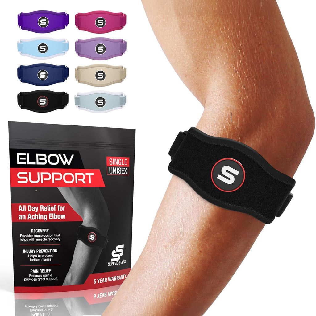 Sleeve Stars Tennis Elbow Brace for Men & Women, Fits 9"-23"