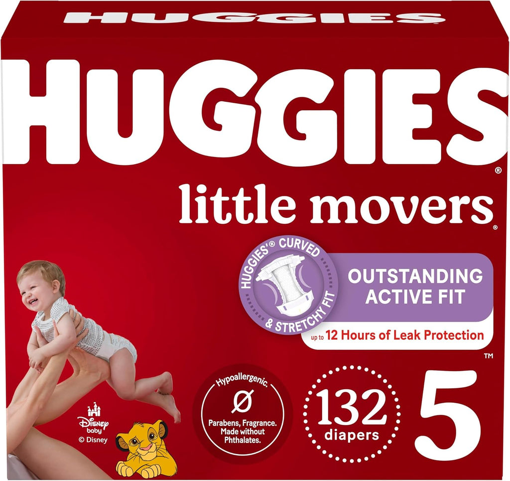 Huggies Size 5 Diapers, Little Movers Baby Diapers, Size 5