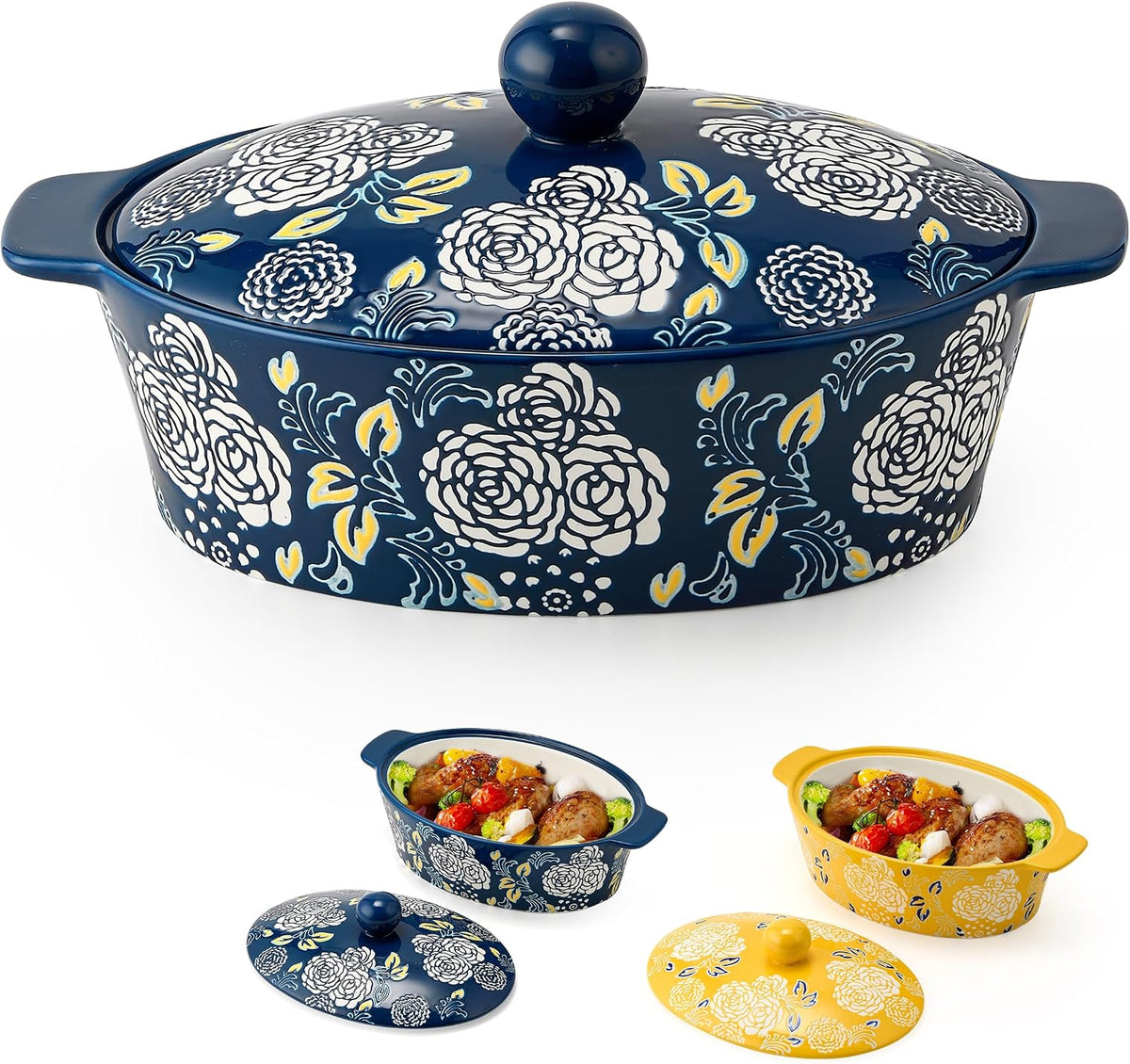 Ceramic Casserole Dish With Lid, Casserole Dishes for Oven