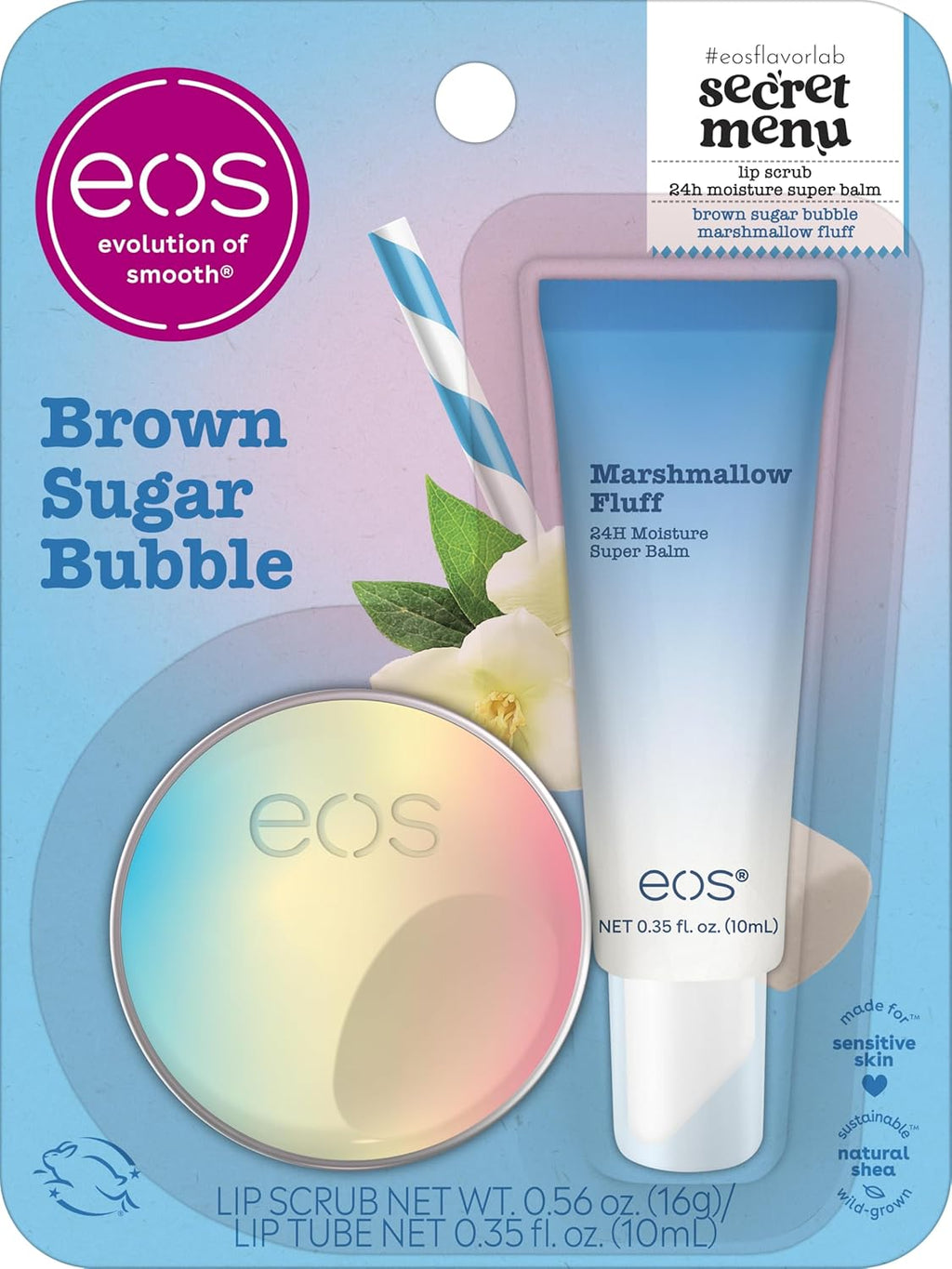 eos Flavor Lab Secret Menu Gift Set - Brown Sugar Boba Lip Scrub Exfoliator