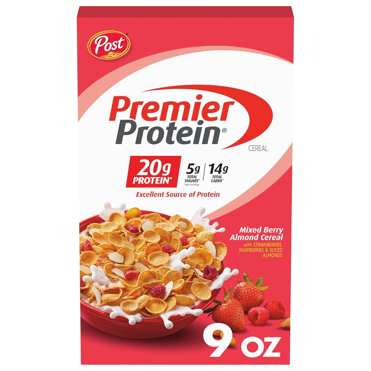Premier Protein Mixed Berry Almond Cereal, Protein Cereal Flakes Mixed