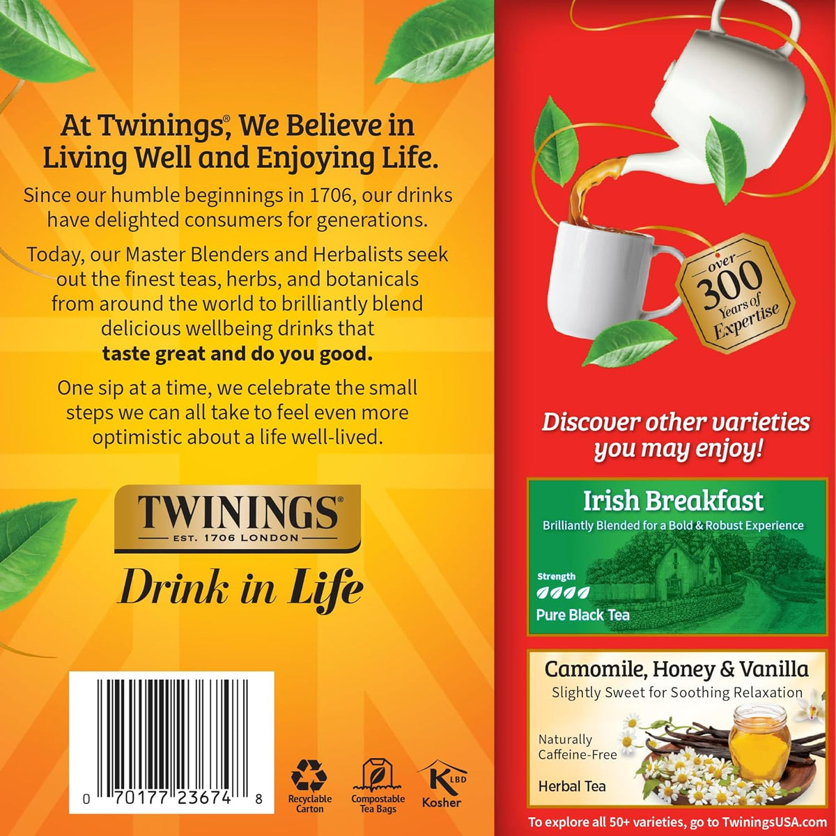 Twinings English Breakfast Black Tea Individually Wrapped Bags, 100 Count