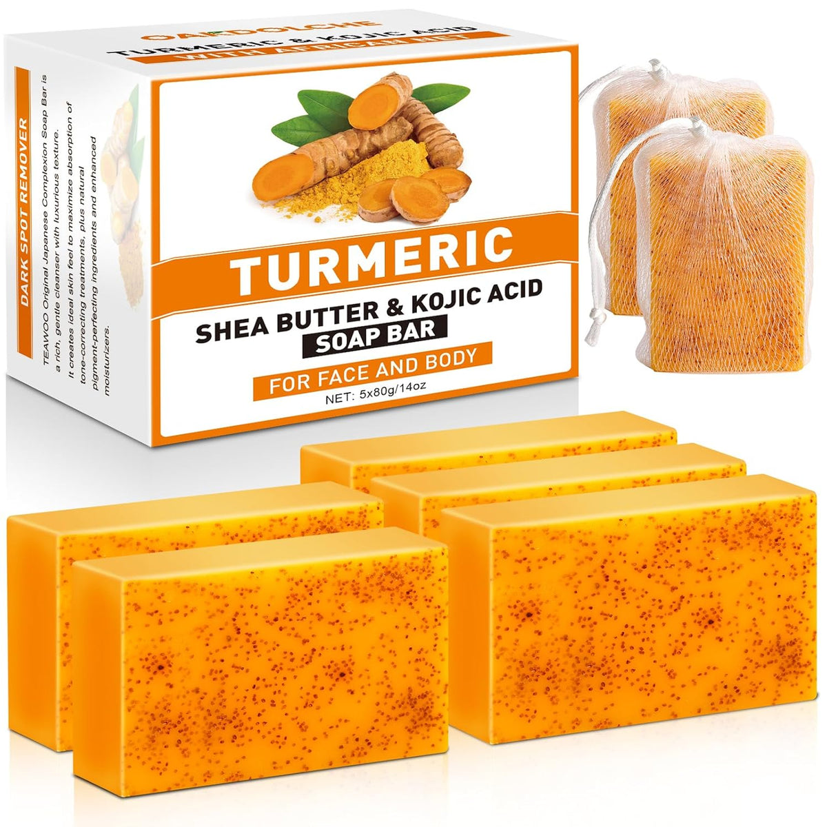 5 Pack Turmeric Kojic Acid Soap Bars
