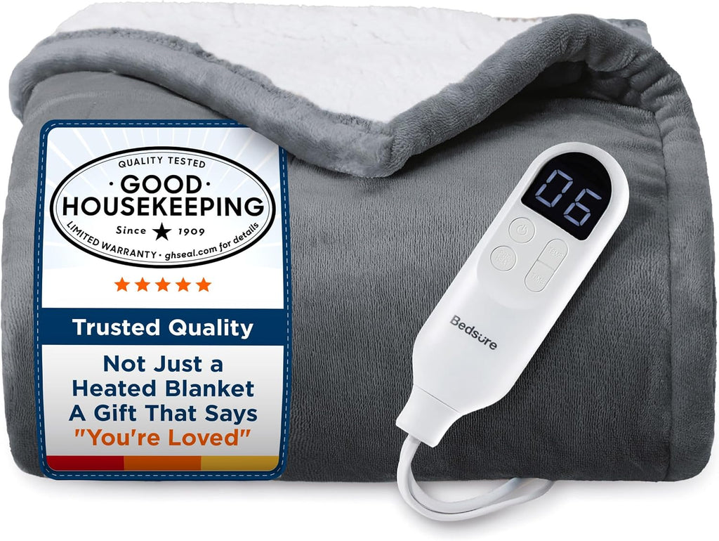 Bedsure Heated Blanket Throw Blanket with Preheat Function