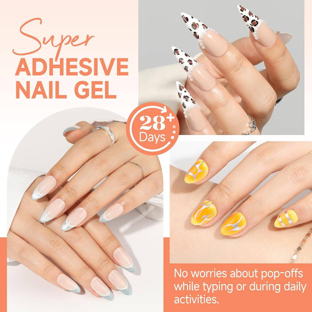 UNA GELLA Solid Nail Glue Gel 15ml Lamp Curing Needed Solid Soak Off U V/LED - una gella solid nail glue ingredients