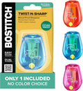 Bostitch Office Pencil Sharpener, Manual, One Assorted Color, Twist-n-Sharp, Kids, Boys
