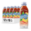 Snapple Zero Sugar Peach Tea, 16 fl oz recycled plastic bottle