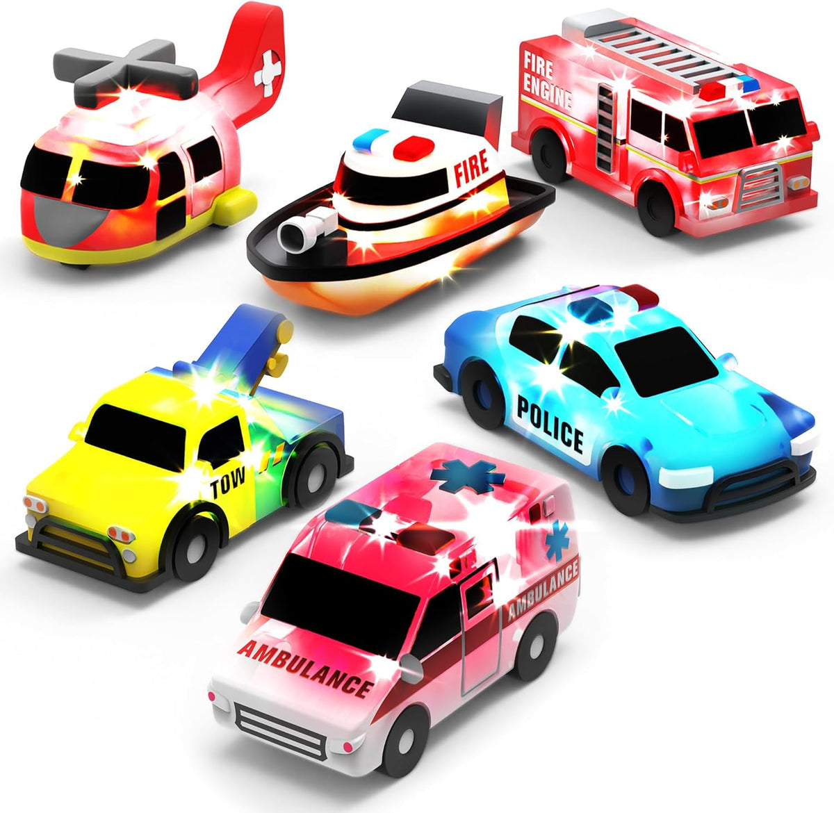 Tub Works® Emergency‰ã¢ Cars Light Up Bath Toys, 6 Pack