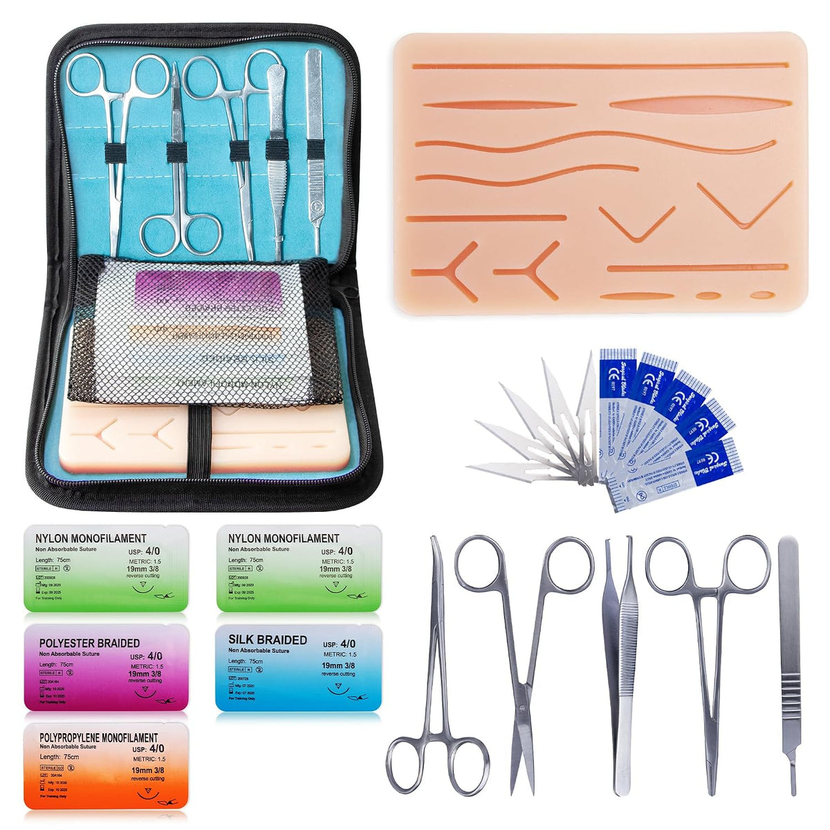 Alcedo Suture Practice Kit with Suture Pad & Suture Thread