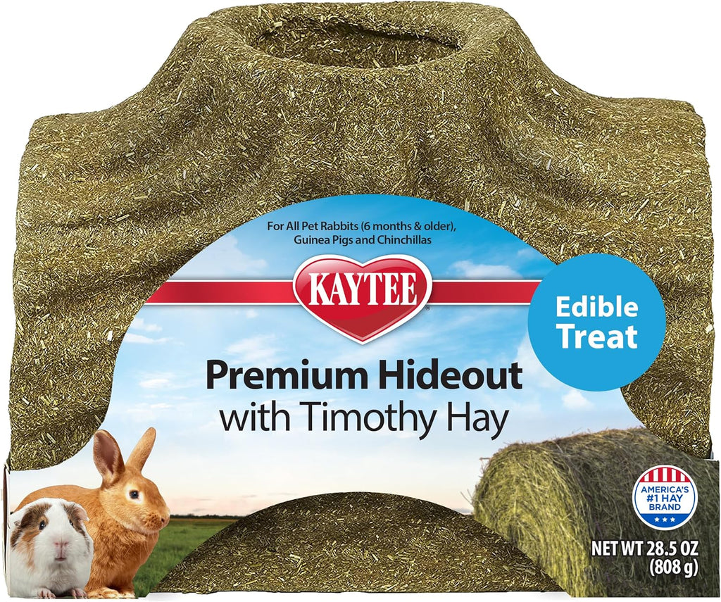 Kaytee Premium Timothy Treat Hideout for Rabbits, Guinea Pigs, Large